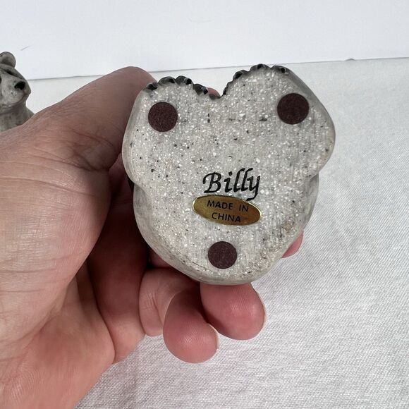 Vintage Bear Figurines Quarry Critters Set Of 2 Billy & Boo Cabin Decor - Picture 4 of 12